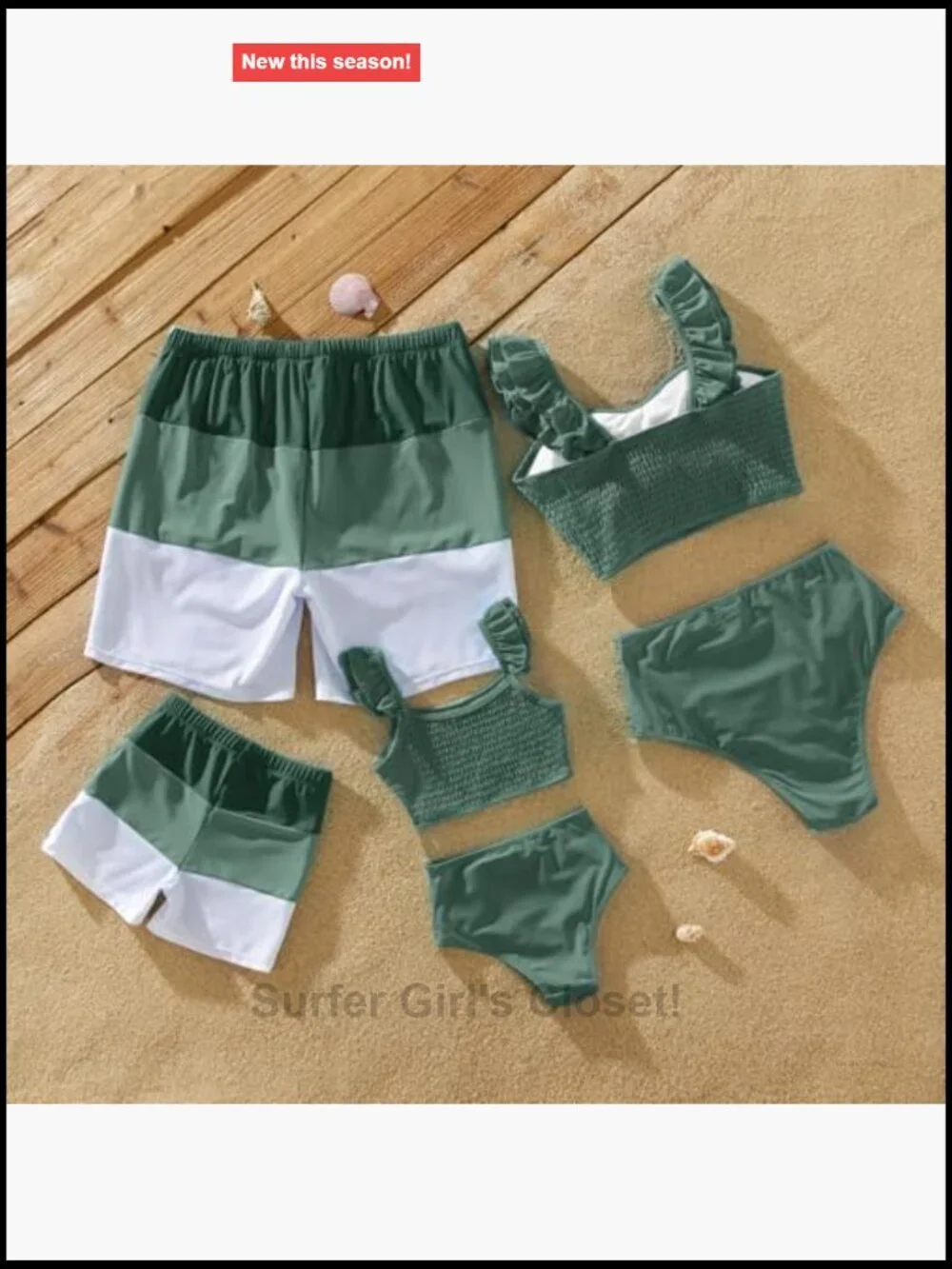 Smocked Ruched Two Piece Bikini Set - Family Matching Swimsuits
